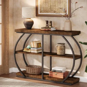 41.3" Industrial 3-Tier Console Table